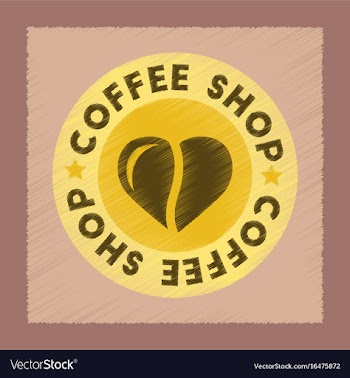 Flat shading style icon coffee shop logo vector image