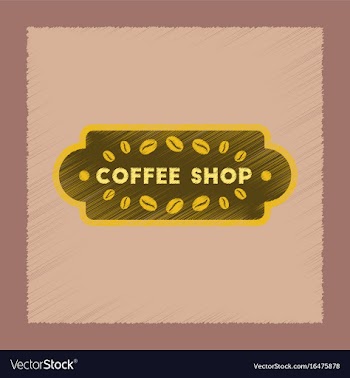 Flat shading style icon coffee shop logo vector image