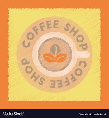Flat shading style icon Coffee shop logo vector image