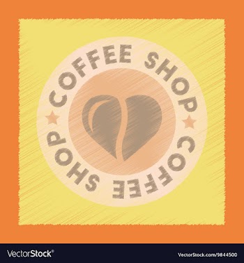 Flat shading style icon Coffee shop logo vector image