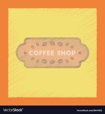 Flat shading style icon Coffee shop logo vector image