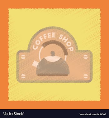 Flat shading style icon Coffee shop logo vector image