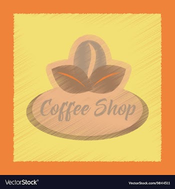 Flat shading style icon Coffee shop logo vector image