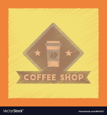 Flat shading style icon Coffee shop logo vector image