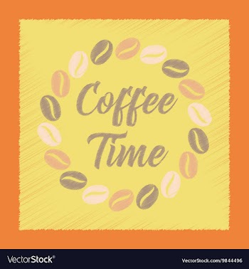 Flat shading style icon Coffee time logo vector image