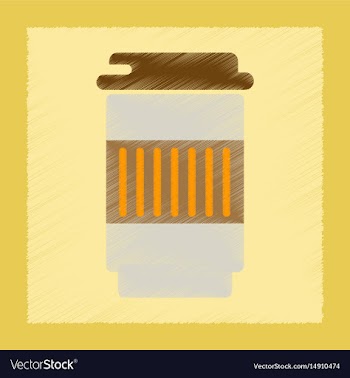 Flat shading style icon coffee to go vector image