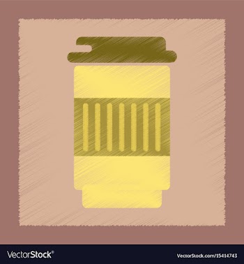 Flat shading style icon coffee to go vector image
