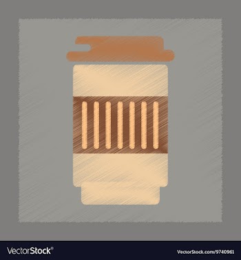 Flat shading style icon coffee to go vector image