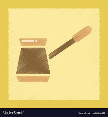 Flat shading style icon coffee turk vector image