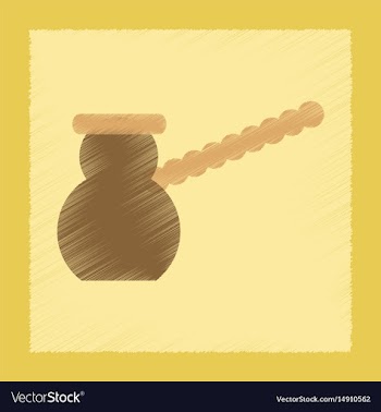 Flat shading style icon coffee turk vector image