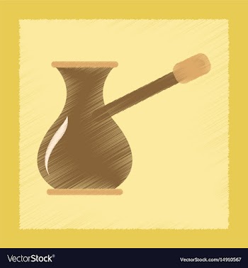 Flat shading style icon coffee turk vector image