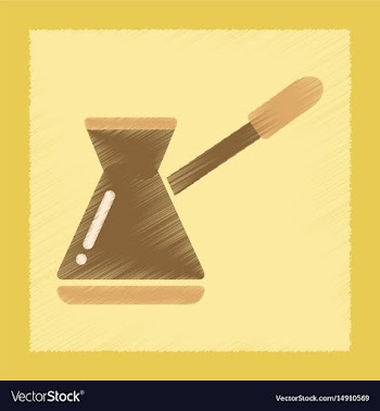 Flat shading style icon coffee turk vector image