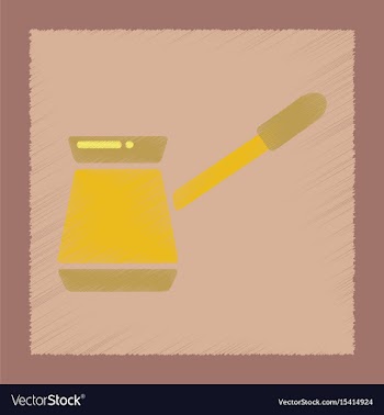 Flat shading style icon coffee turk vector image