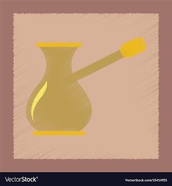 Flat shading style icon coffee turk vector image