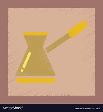 Flat shading style icon coffee turk vector image