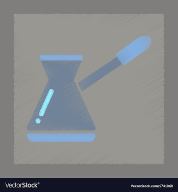 Flat shading style icon coffee Turk vector image