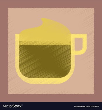 Flat shading style icon coffee with cream vector image