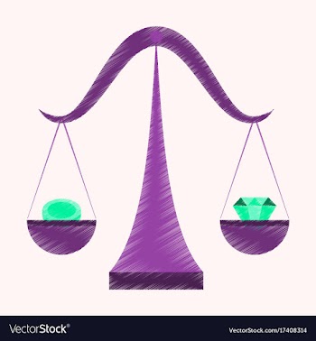 Flat shading style icon coin and diamond scales vector image