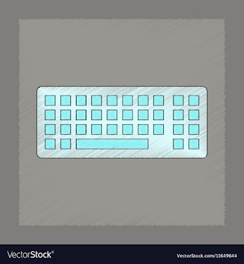 Flat shading style icon computer keyboard vector image