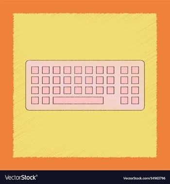 Flat shading style icon computer keyboard vector image