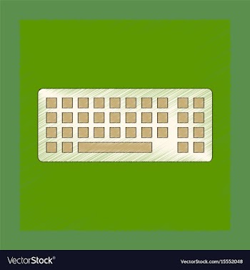 Flat shading style icon computer keyboard vector image