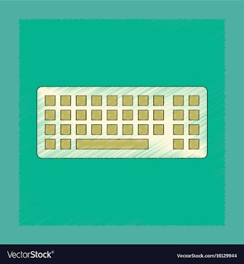 Flat shading style icon computer keyboard vector image