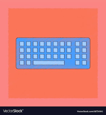 Flat shading style icon computer keyboard vector image