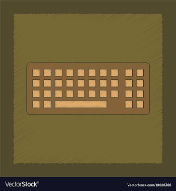 Flat shading style icon computer keyboard vector image