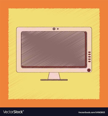Flat shading style icon computer monitor vector image