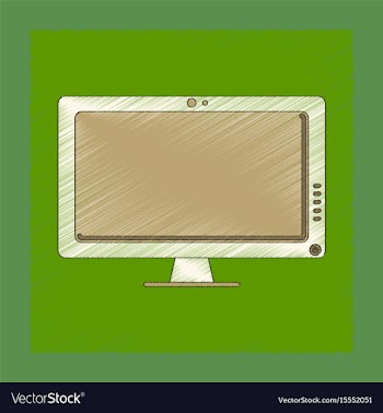 Flat shading style icon computer monitor vector image