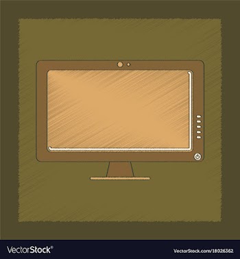 Flat shading style icon computer monitor vector image