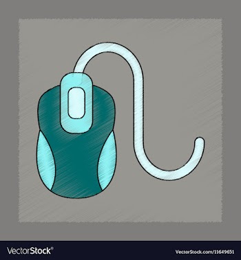 Flat shading style icon computer mouse vector image