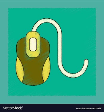 Flat shading style icon computer mouse vector image