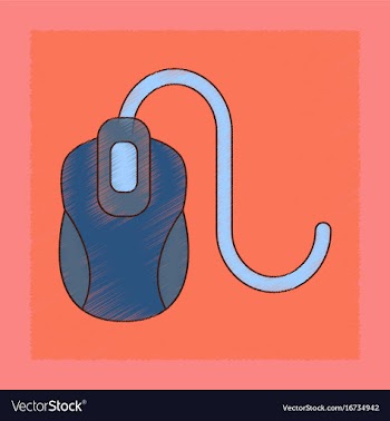 Flat shading style icon computer mouse vector image