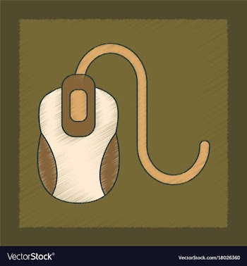 Flat shading style icon computer mouse vector image
