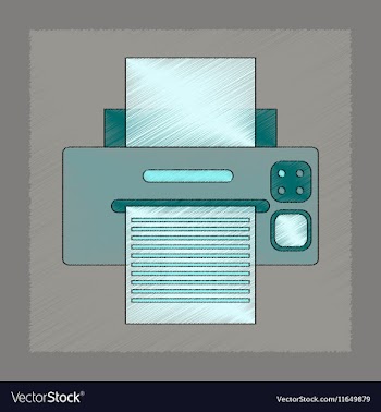 Flat shading style icon computer Printer vector image