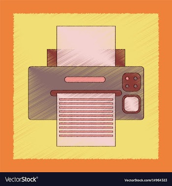 Flat shading style icon computer printer vector image