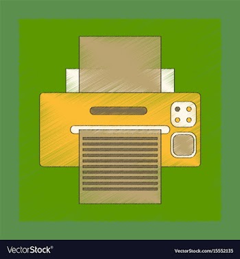 Flat shading style icon computer printer vector image