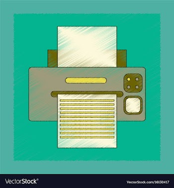 Flat shading style icon computer printer vector image