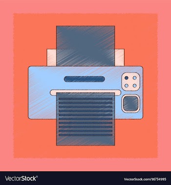 Flat shading style icon computer printer vector image