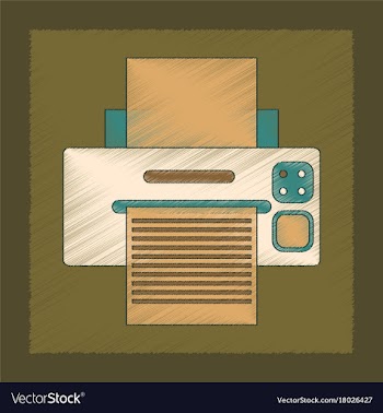Flat shading style icon computer printer vector image