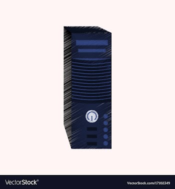 Flat shading style icon computer processor vector image