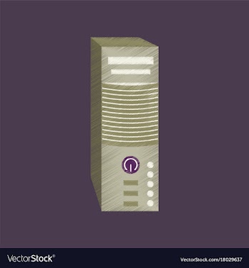 Flat shading style icon computer processor vector image