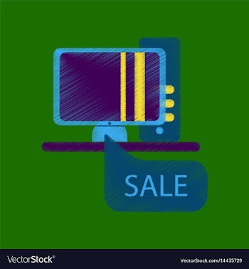 Flat shading style icon computer sale online vector image