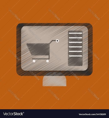 Flat shading style icon computer sale online vector image