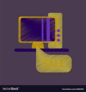 Flat shading style icon computer sale online vector image