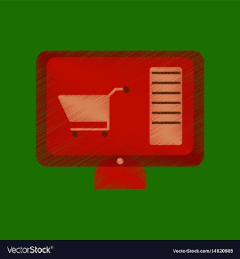 Flat shading style icon computer sale online vector image