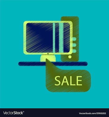 Flat shading style icon computer sale online vector image