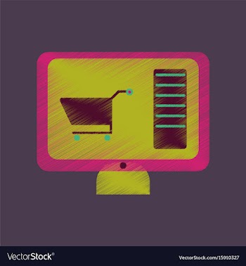 Flat shading style icon computer sale online vector image