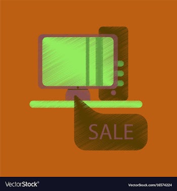 Flat shading style icon computer sale online vector image
